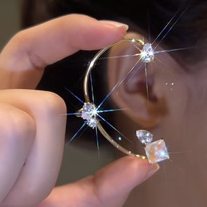 Elf Butterfly Ear Cuff Without Piercing Clip Earrings Sparkling Zircon Crystal
