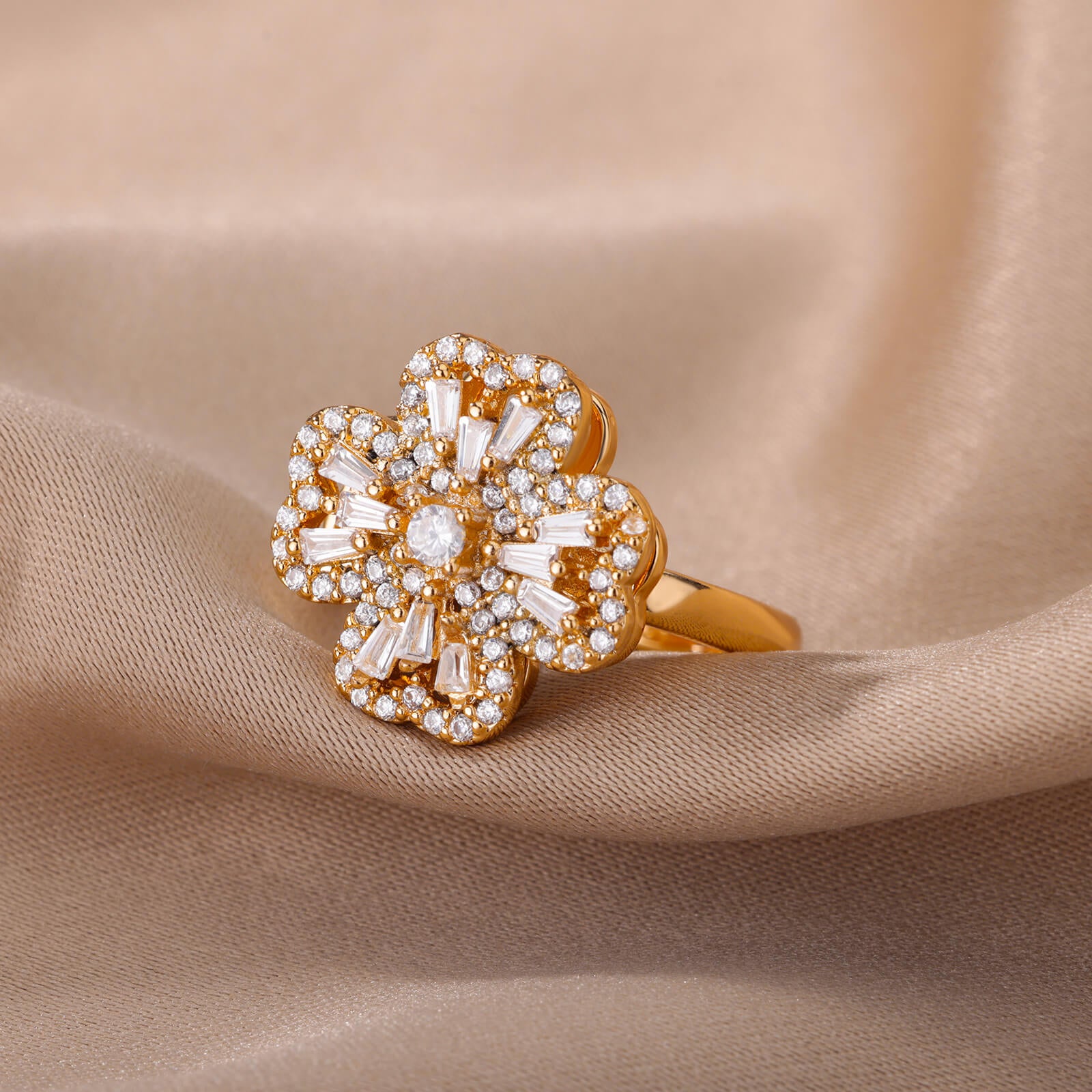 Ball Bar Ring 18k gold plated Adjustable Luxury Fashion Dainty Ring –  KesleyBoutique