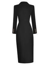 Load image into Gallery viewer, Haven V-Neck Long Sleeves Single Breasted Solid Office Lady Split Dress