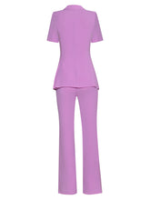 Load image into Gallery viewer, Elsie  Two-Piece Short sleeve Applique Blazer and Pants Suit Set