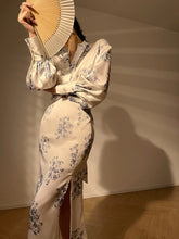 Load image into Gallery viewer, Rina Vintage Print V Neck Cross Top High Waist Mermaid Skirt