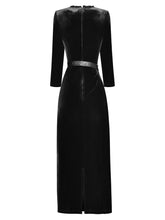 Load image into Gallery viewer, Amelia V-Neck 3/4 Sleeve Belt Folds Office Lady  Dress