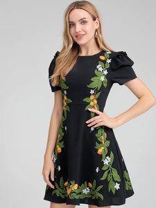 Chelsea Floral Embroidery Fashion Vintage Party Mini Dress