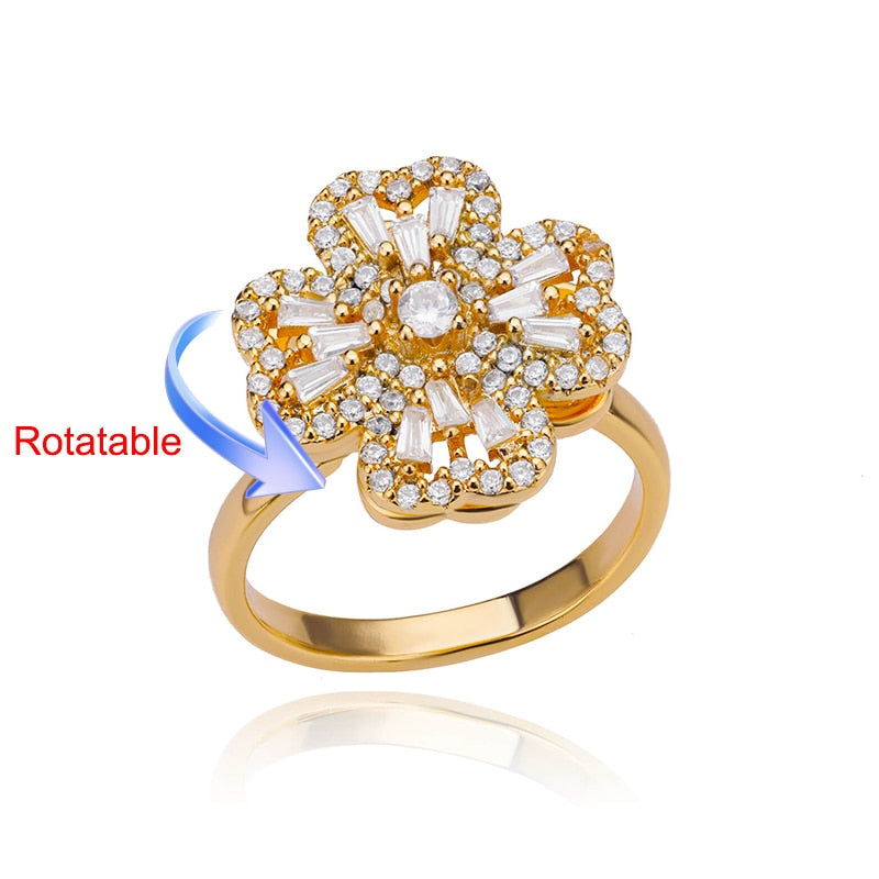 Silver Crystal Rotating Ring, Adjustable at Rs 95/piece in Delhi | ID:  25743902048