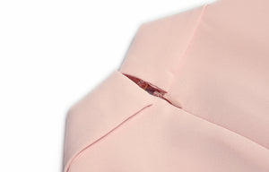 Opal Notched Neck Crystal Office Lady Pink Mini Dress