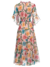 Load image into Gallery viewer, Destiny Crystal Diamond Floral Print Bohemian Dress