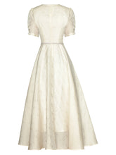 Load image into Gallery viewer, Orla V-Neck Puff sleeve Beading Jacquard Elegant Party Dress