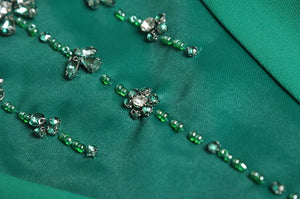Gwendolyn O-Neck Long Sleeve Crystal Beading Office Lady Dress