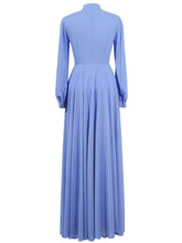Load image into Gallery viewer, Harley Stand Neck Lantern Sleeve Midi Dress