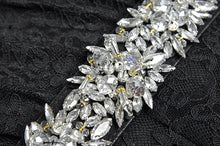 Load image into Gallery viewer, Abigail Lace V-Neck Long Sleeve Crystal Belt Mesh Patchwork Black Vintage Dress