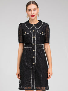 Effie Black Lace Vintage Party Dress
