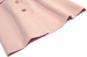 Opal Notched Neck Crystal Office Lady Pink Mini Dress