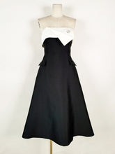 Load image into Gallery viewer, Kali Black-and White Stitching Color-block Evening Dress