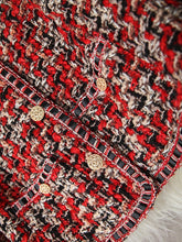 Load image into Gallery viewer, Red Plaid Tweed Woolen Single Breasted Vintage Jacket