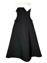 Load image into Gallery viewer, Kali Black-and White Stitching Color-block Evening Dress