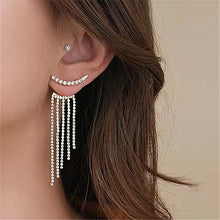 Load image into Gallery viewer, Rhinestone Fringe Hanging Zircon Earrings New Shiny Wedding Statement Party Jewelry