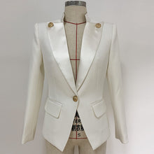 Load image into Gallery viewer, Single Button Satin Collar Blazer
