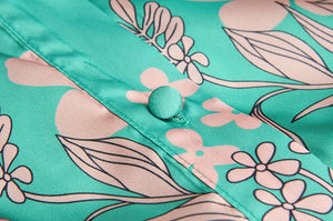 Floral-Print Lace-Up Mini Dresses