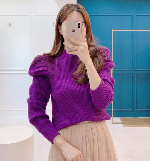 Long Puff Sleeve Pullover