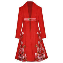 Load image into Gallery viewer, V-neck Embroidery Runway Windbreaker Coat