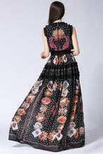 Load image into Gallery viewer, Dots Lace Print Applique Retro Casual Long Dress