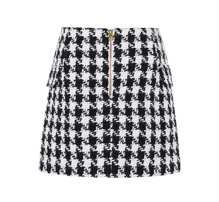 Elegant Plaid Mini Skirt