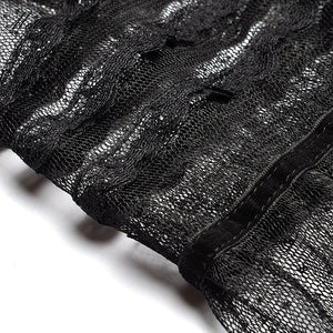 Dana Long sleeve Stripe Print Suit Tops+Mesh Skirt Two-piece set