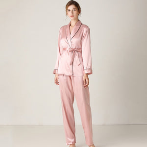 Silk Pajamas Set Long Sleeve  Two-piece Set