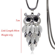 Load image into Gallery viewer, Classic  Retro Synthetic Opal Owl Pendant Long Necklaces