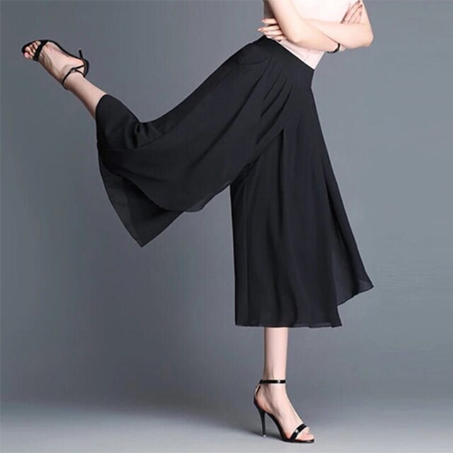 Women's Fashion Capris Chiffon Pants