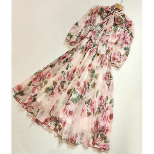 Emma Rose Floral-Print Chiffon Dress