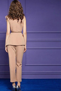 Josie Crystal Suit Tops+3/4 pants Two-piece set