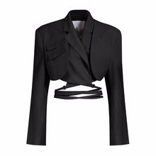Load image into Gallery viewer, Risa Irregular Elegant Lace Up Bow knot Blazer Top