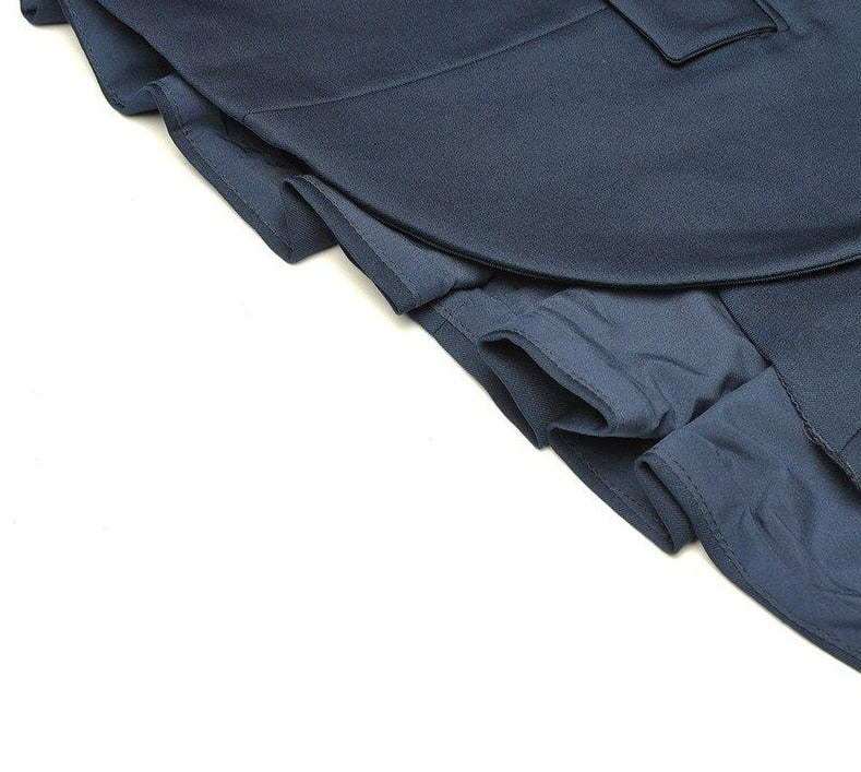 Nova Long Sleeve Beading Suit Tops+Mesh Asymmetrical Skirt Two-piece set