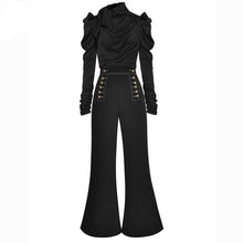 Load image into Gallery viewer, Isla   Ruched Long Sleeve Tops+Double breasted bell-bottoms Two-piece set