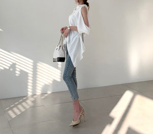 Hollow Out Off Shoulder Fashion Shirts