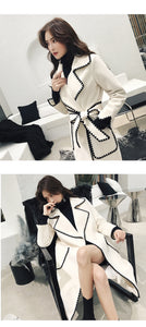 Wavy Side Embroidered notched Sleeve Coat