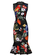 Load image into Gallery viewer, Marie Hollow Out Floral  Embroidery Mermaid Dress