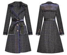 Load image into Gallery viewer, Single-breasted Tassel Plaid Overcoat