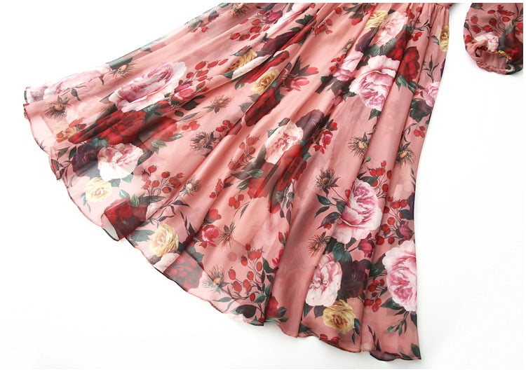 Sky Runway Floral Print Dress