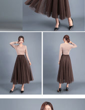 Load image into Gallery viewer, 3 Layers Princess Tulle Mesh Pleated Skirt