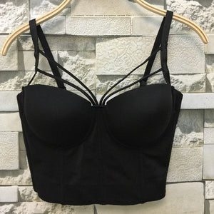 Leather Bralette Cropped Tops