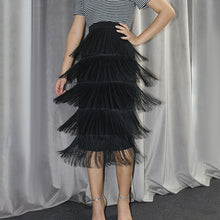 Load image into Gallery viewer, Layered Fringe Pencil Skirt