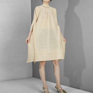 Savannah Turtleneck  Loose Fold A -line Vintage Dress