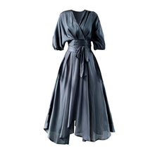 Load image into Gallery viewer, Elegant   V Neck Lantern Chiffon Dress