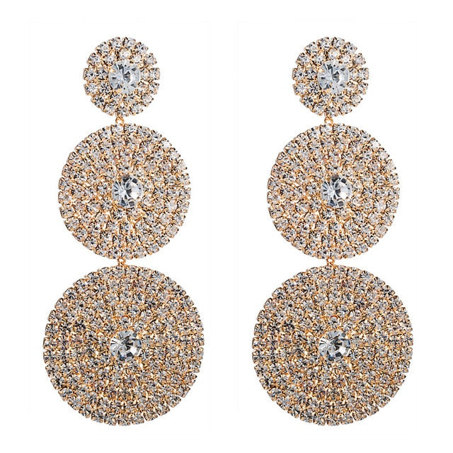 Exaggerated Multi-layer Round Drop Earrings