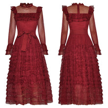 Load image into Gallery viewer, Antonia Mesh lace-up Cascading Ruffle Party Dresses