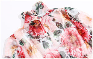 Tessa Floral-Print Bohemia Vacation Elegant Chiffon Dresses