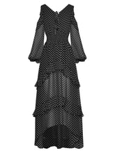 Load image into Gallery viewer, Malina V-neck Elastic waist Fashion Polka dot print Long Chiffon Dress Vestidos