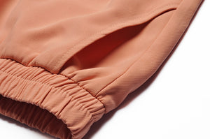 Amalia Cloak O-neck Short-sleeve Sashes Slim Top＋Stretch Wide-leg Trousers Fashion three-piece suit